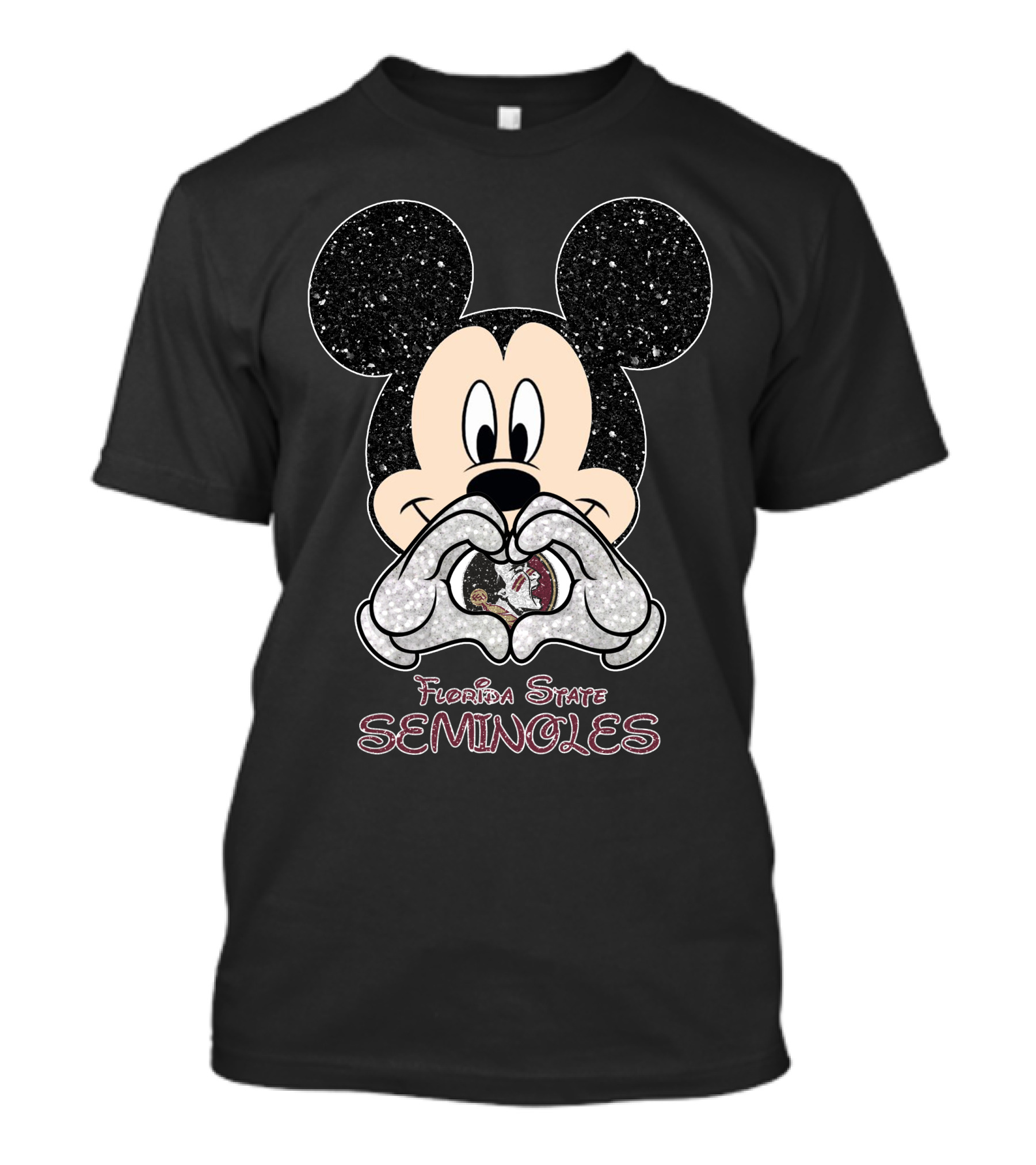 Mickey Mouse Heart Hands Florida State Seminoles T-Shirt