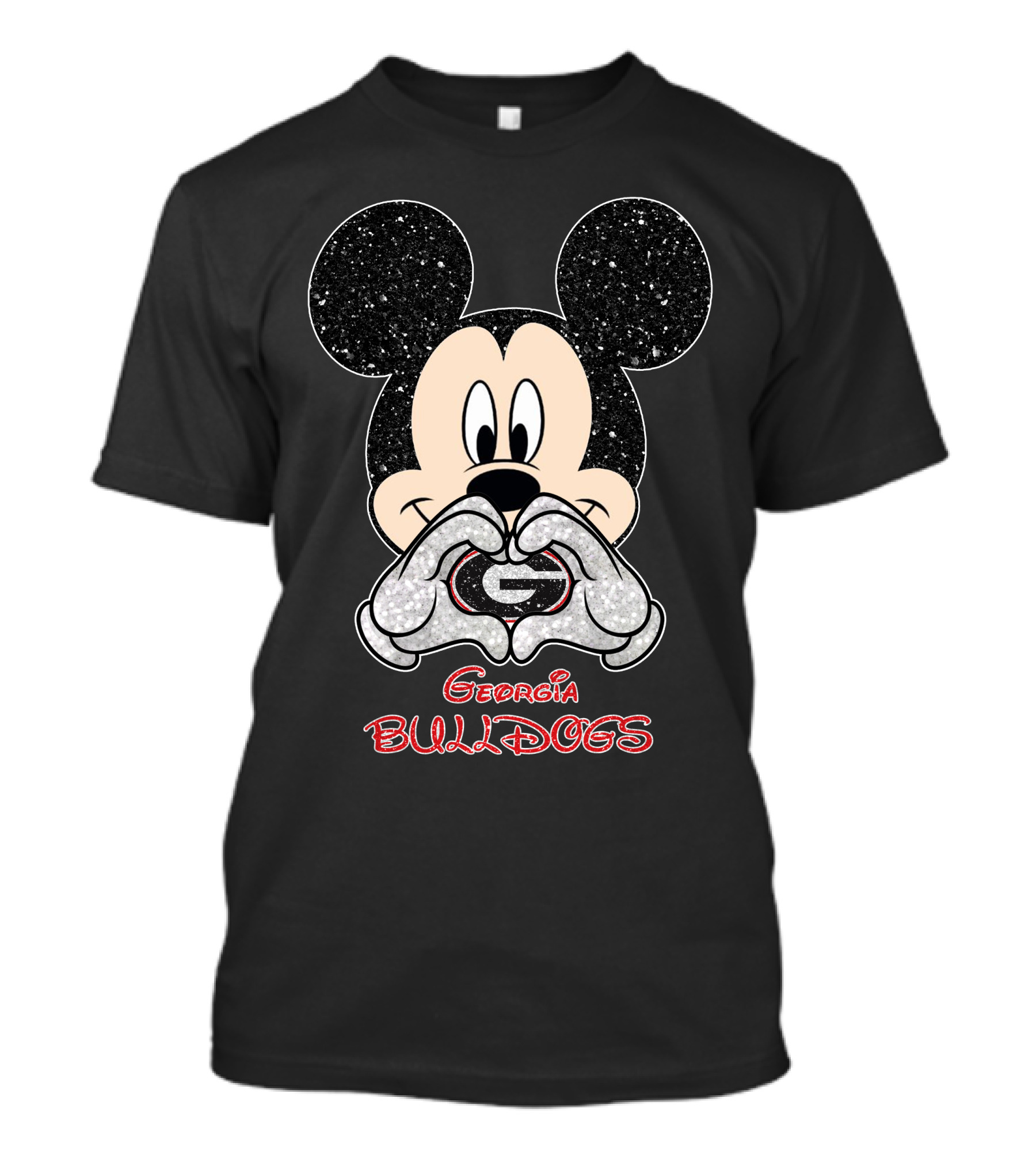 Mickey Mouse Heart Hands Georgia Bulldogs T-Shirt