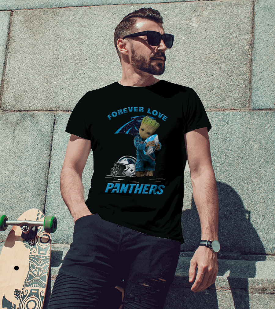 Forever Love Panthers Groot Football Helmet T-Shirt