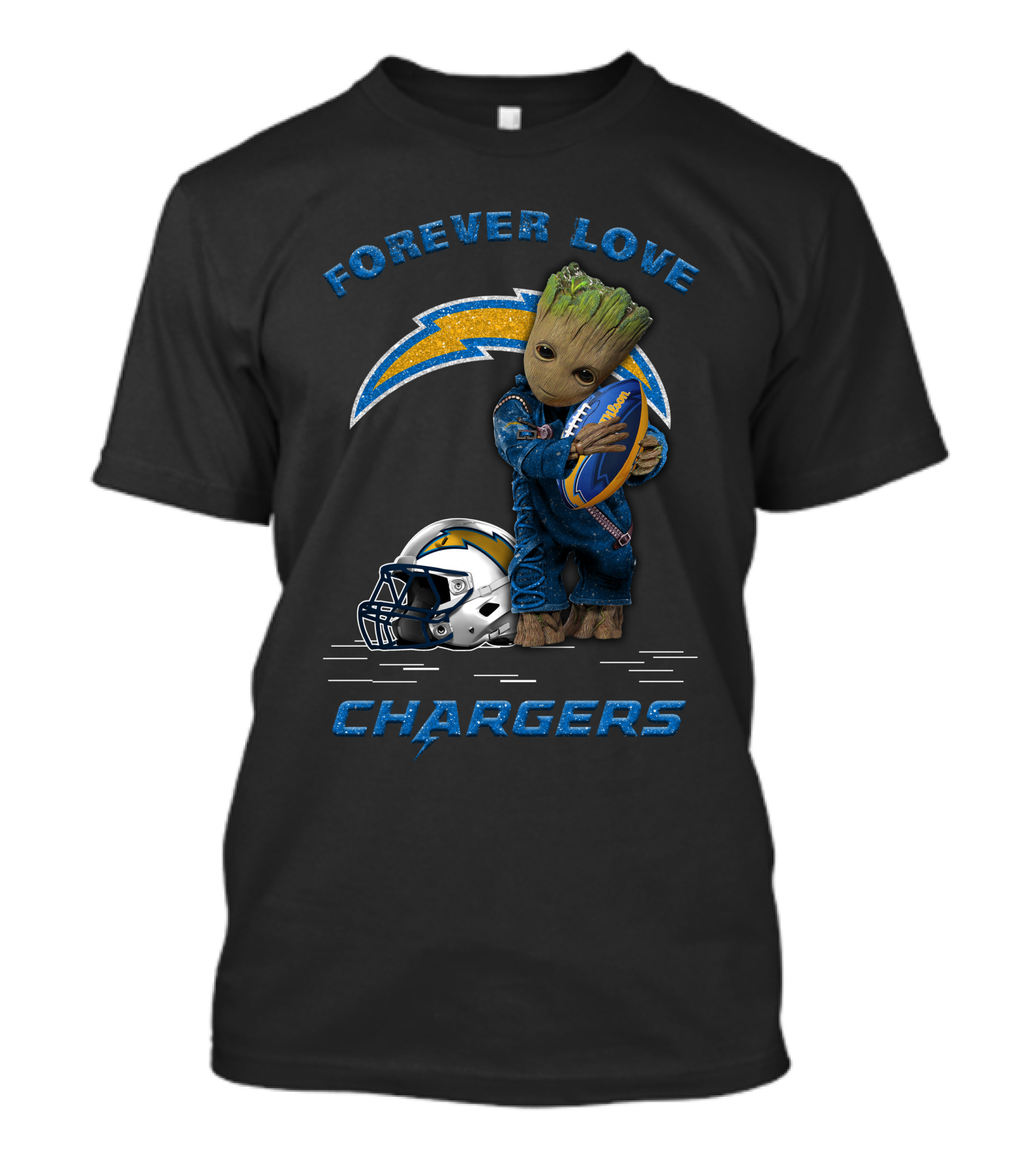 Forever Love Chargers Groot Football T-Shirt