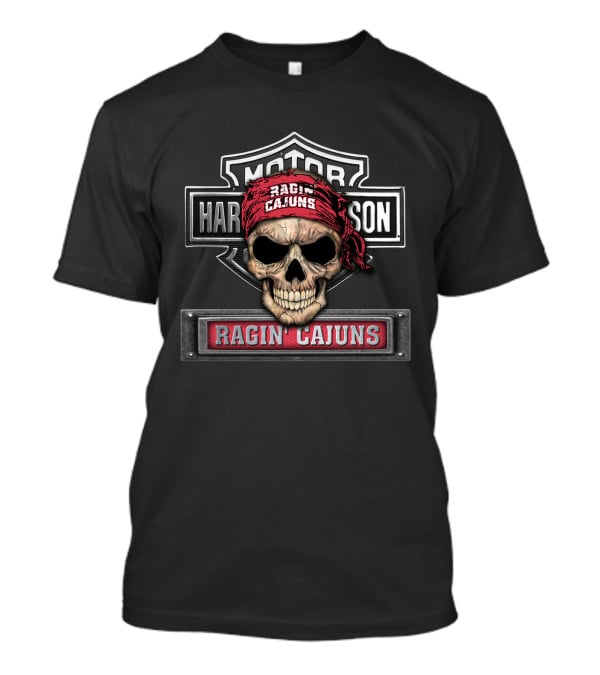Harley Davidson Ragin' Cajuns Skull Bandana T-Shirt