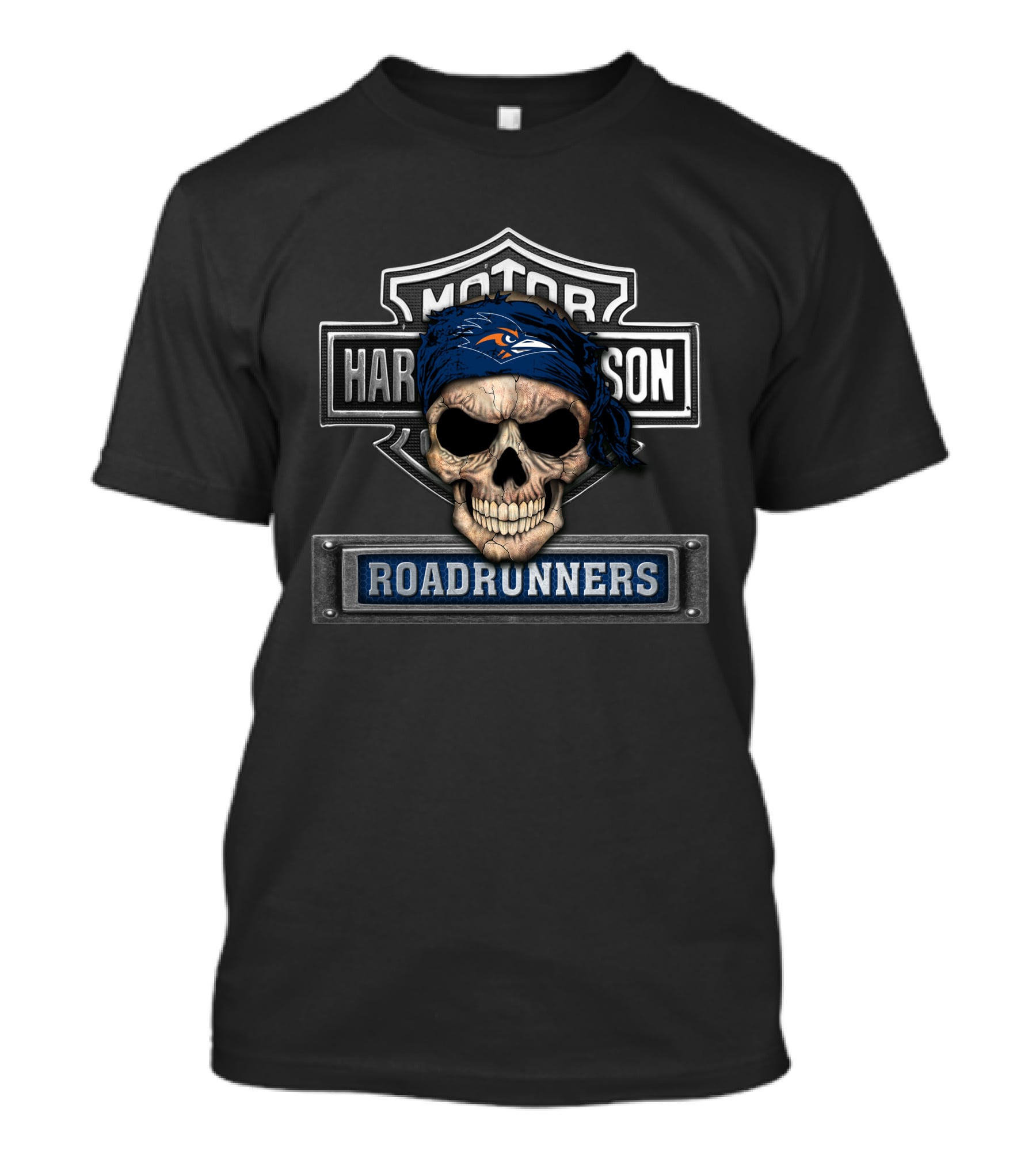 Motor Harley Davidson Roadrunners Skull Bandana Utsa T-Shirt