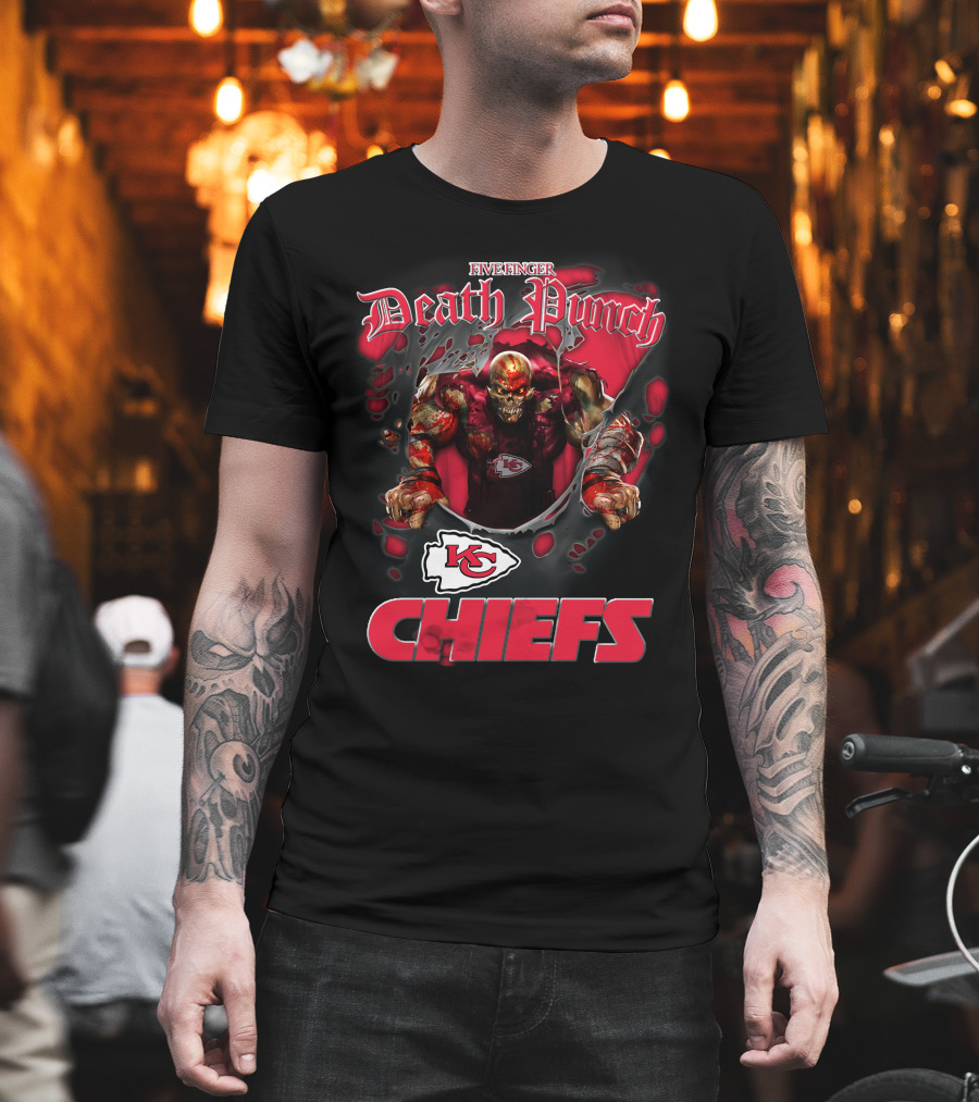 Five Finger Death Punch Kansas City Chiefs Nfl Football Fans Chiefs T-Shirt