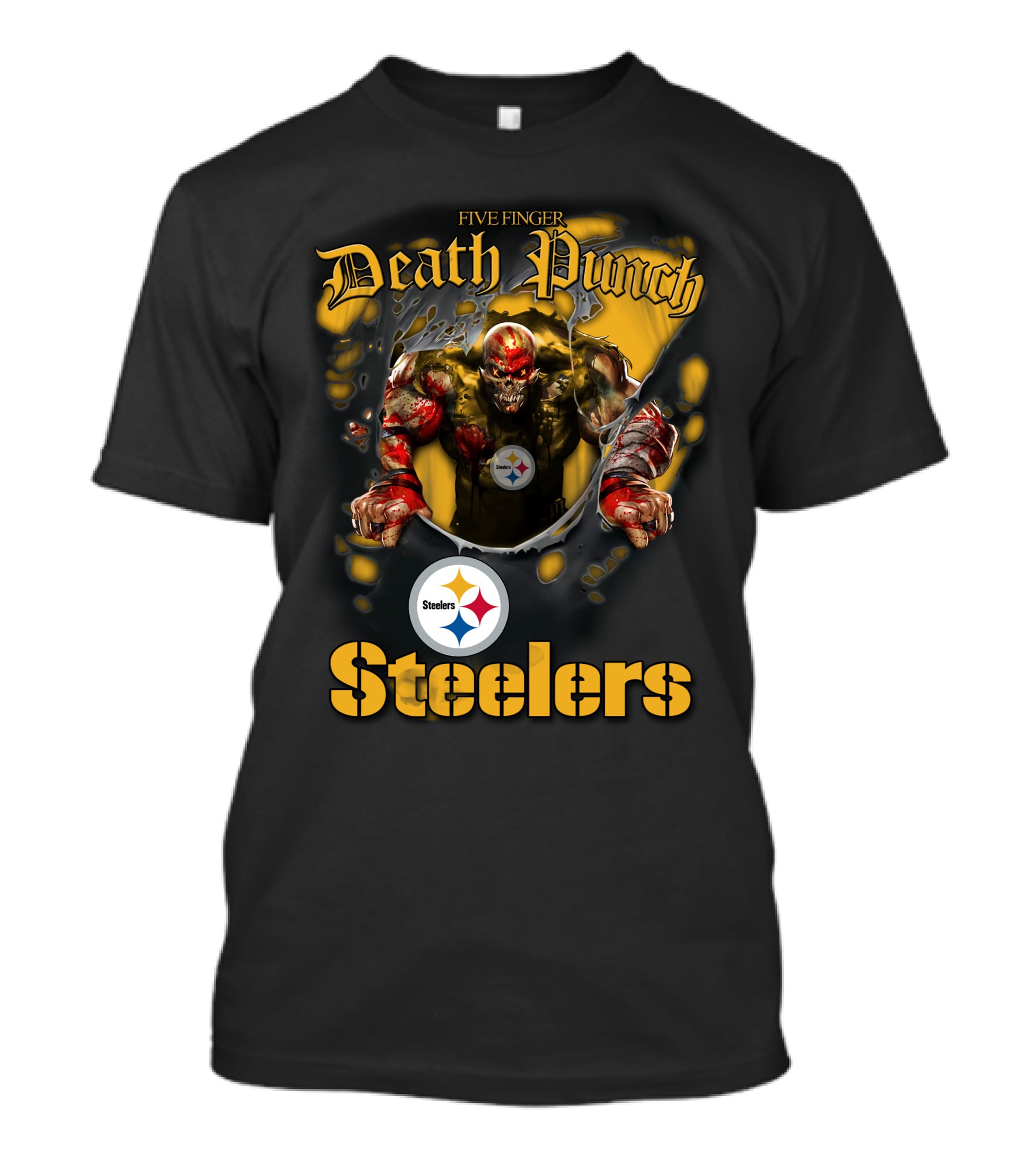 Five Finger Death Punch Steelers Nfl Football Fans Pittsburgh T-Shirt
