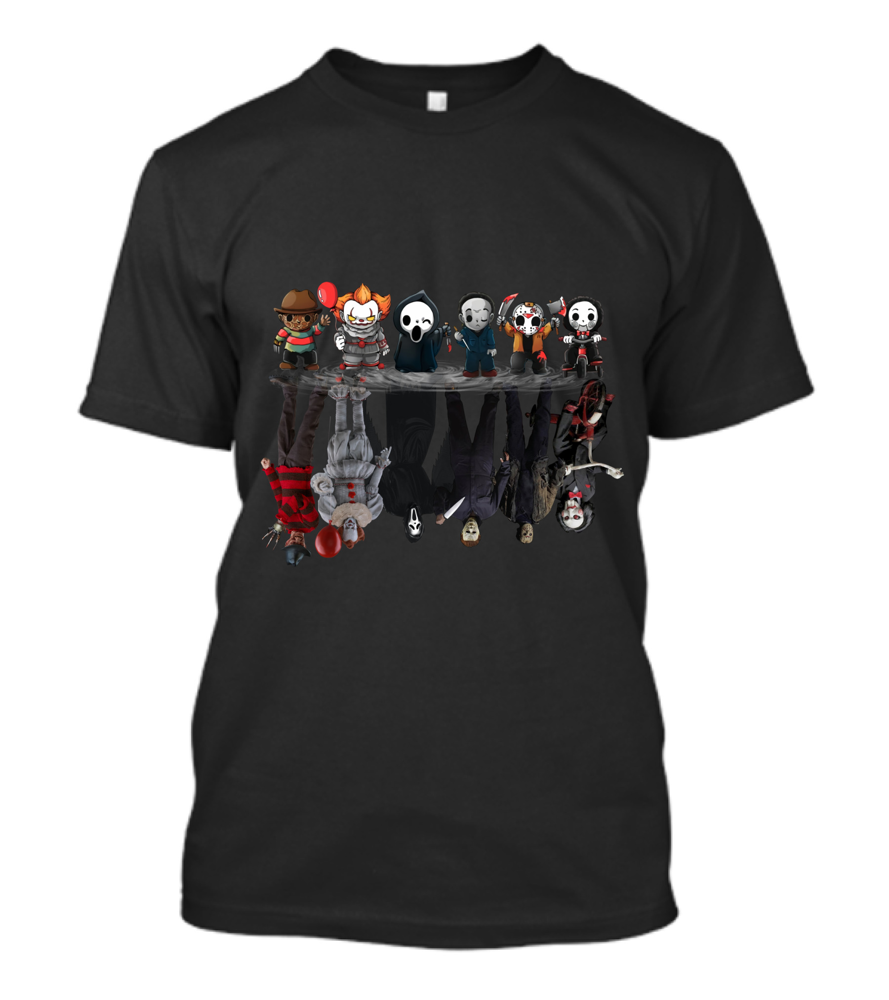 Villian Collection Horror Characters Cartoon Reflection T-Shirt