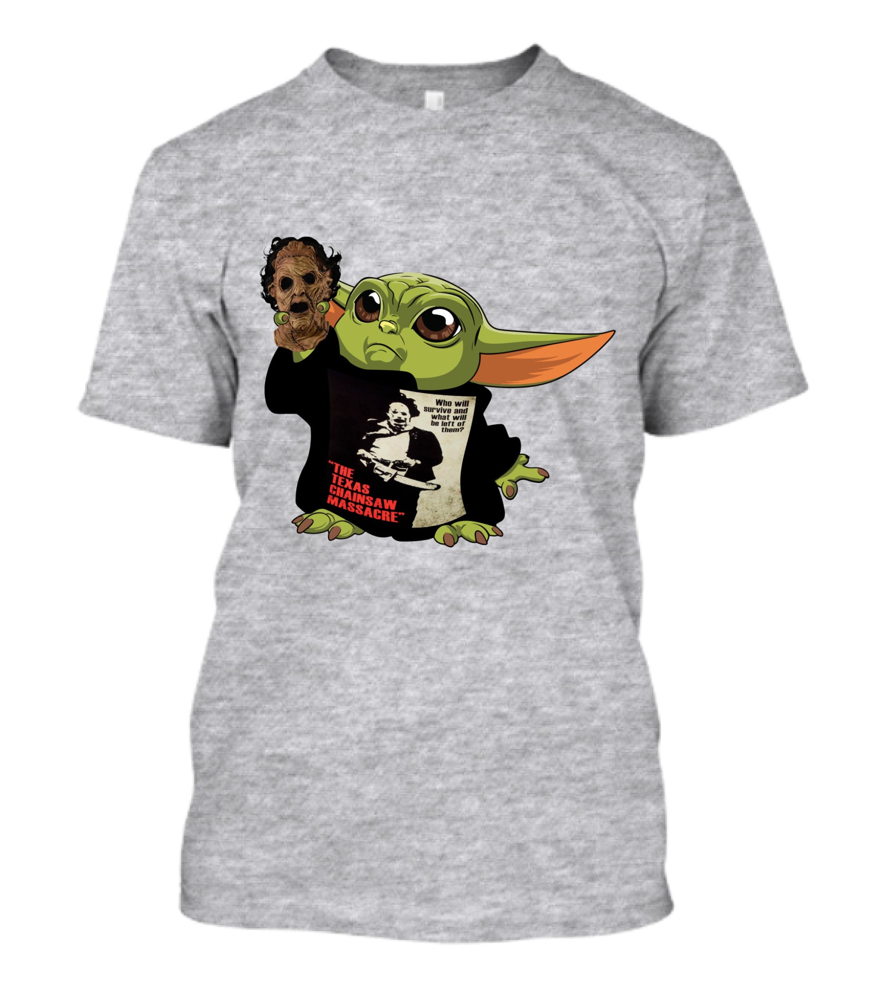 Baby Yoda Texas Chainsaw Massacre Mashup T-Shirt