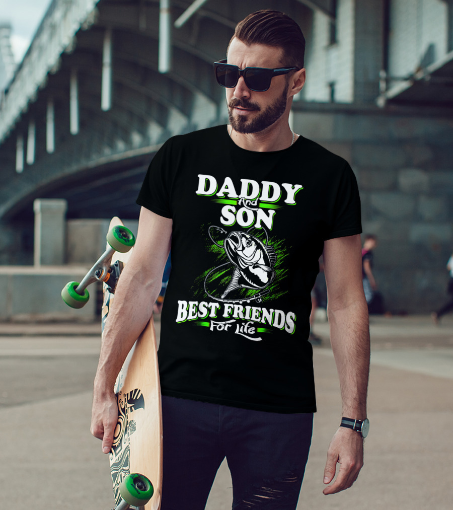 Daddy And Son Best Friends For Life Fishing Adventure T-Shirt