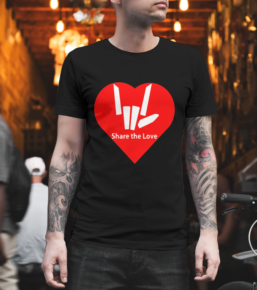 Share the Love Heart Symbol with Hand Gesture T-Shirt
