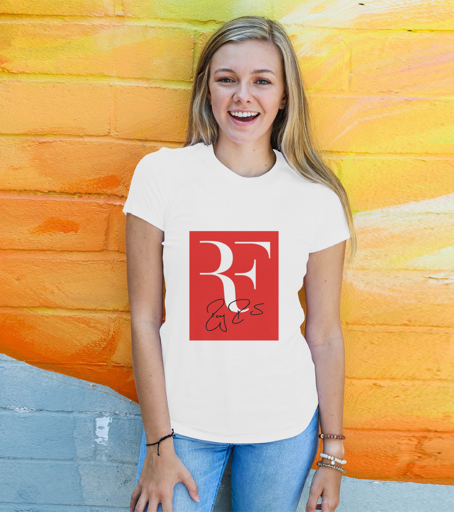RF Roger Federer Signature Red Background Perfect Tennis T-Shirt