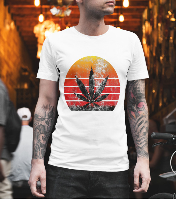 Vintage Sunset Marijuana Weed Leaf T-Shirt Vintage Sunset Marijuana Weed Leaf T-Shirt
