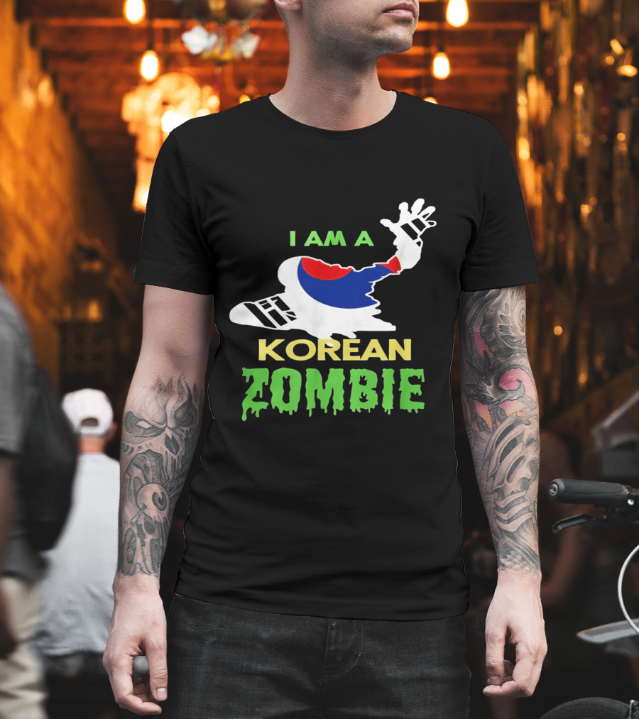 I Am a Korean Zombie Halloween Korean Flag Casual T-Shirt