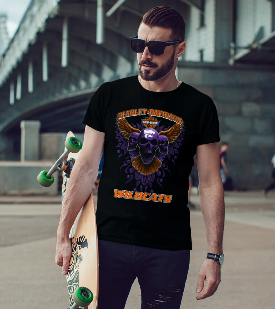 Harley Davidson Motorcycles Wildcats Kansas State T-Shirt