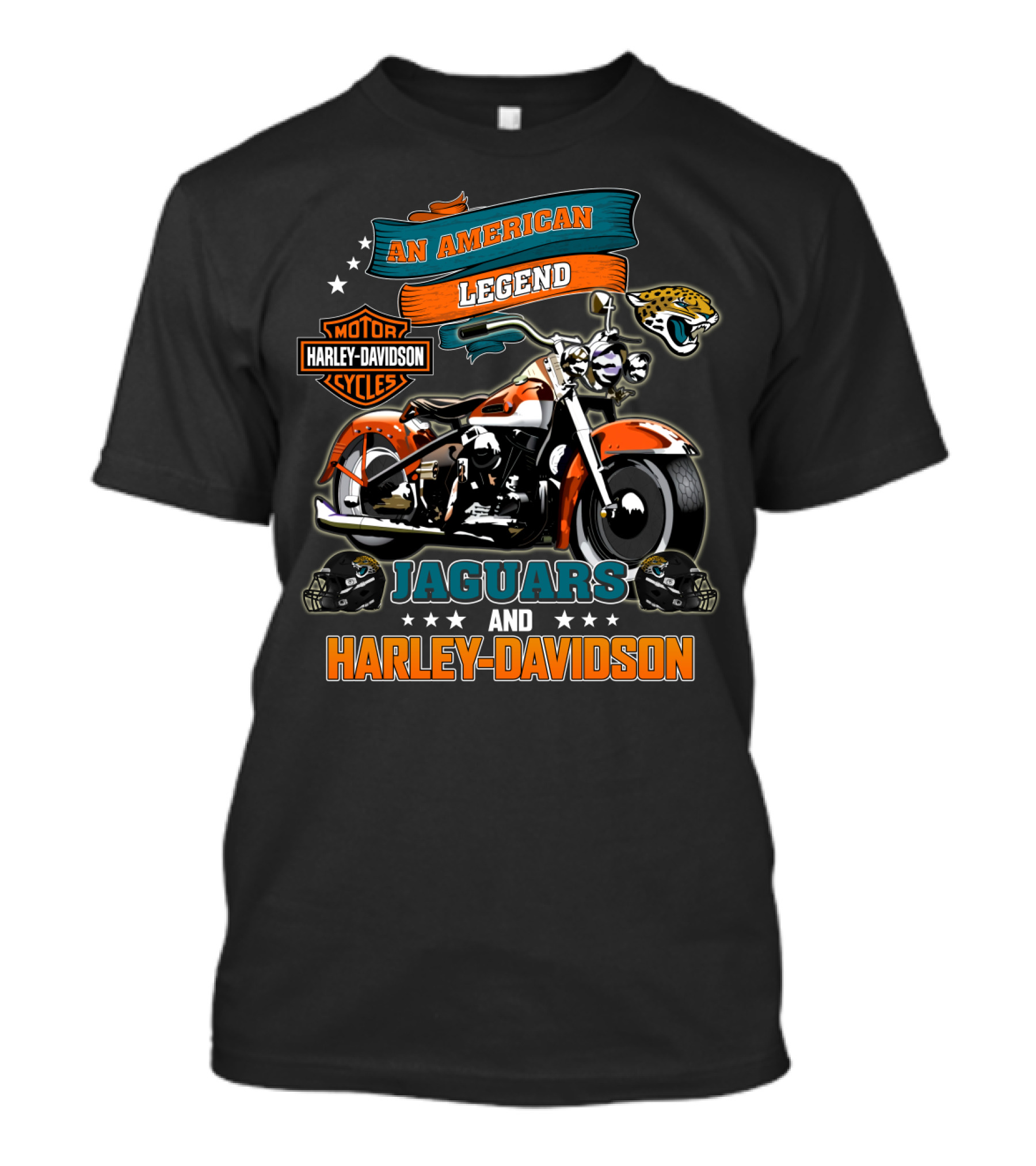 An American Legend Jaguars And Harley Davidson Nfl Motorcycle Tribute T-Shirt
