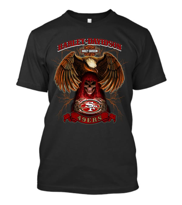 Harley Davidson Eagle Skull San Francisco 49ers Nfl Styles T-Shirt