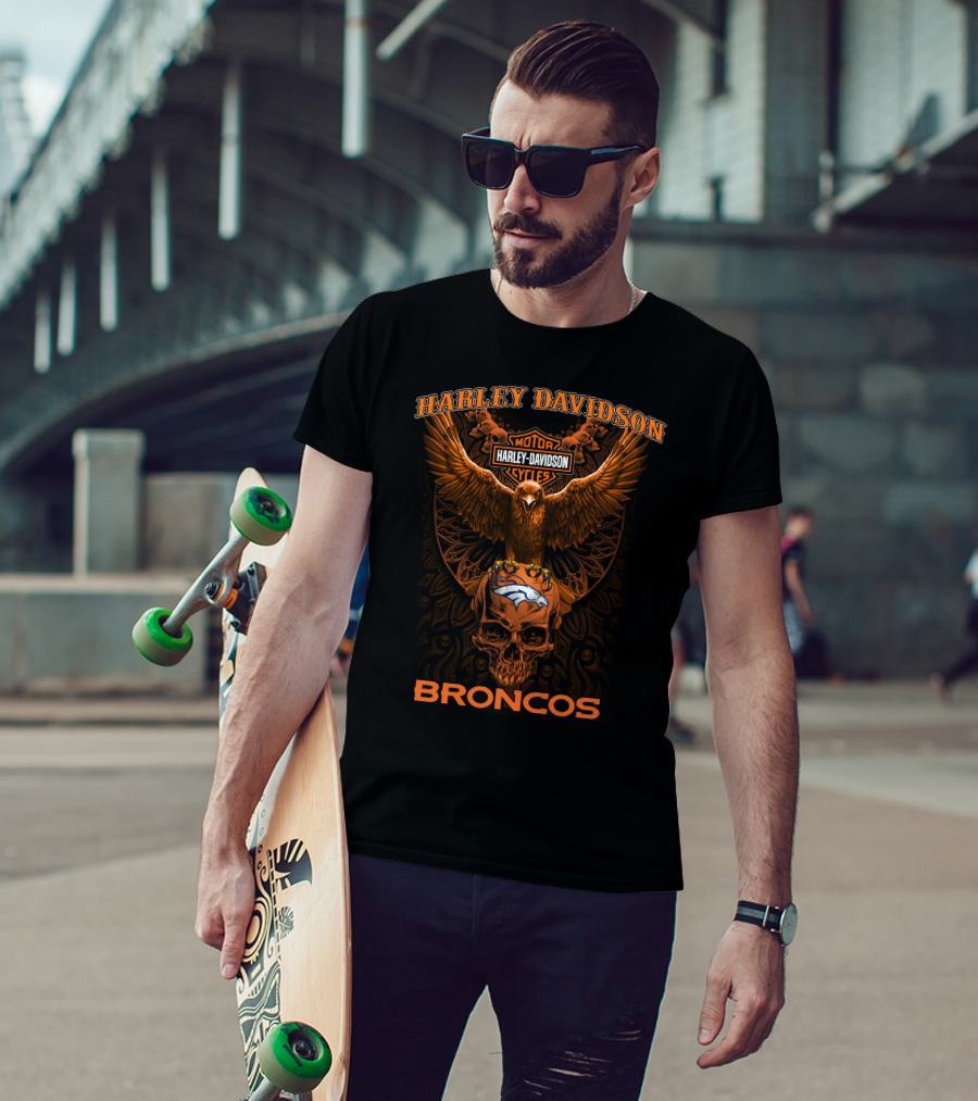 Harley Davidson Motorcycles Broncos T-Shirt