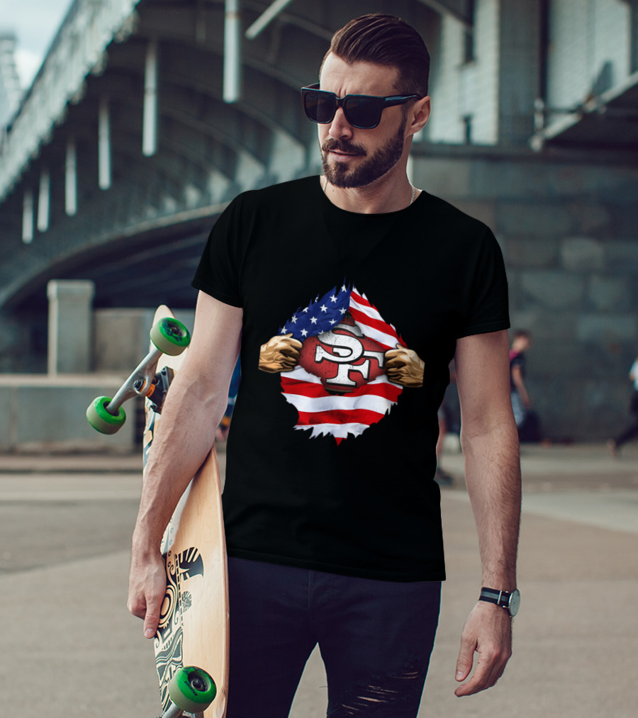 San Francisco 49ers American Flag SF T-Shirt