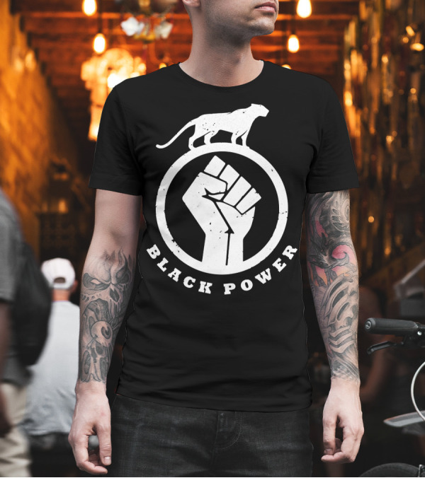 Black Power Fist Panther Icon T-Shirt Black Power Fist Panther Icon T-Shirt