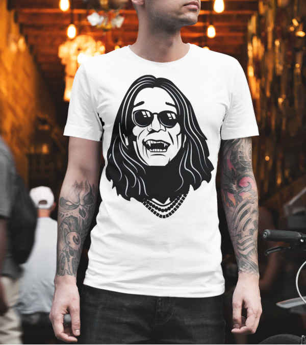 Zombie Ozzy Portrait with Long Hair and Sunglasses T-Shirt Zombie Ozzy Portrait with Long Hair and Sunglasses T-Shirt