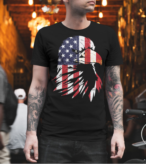 Patriotic Bald Eagle Vintage American Flag Stars and Stripes 4th of July T-Shirt Patriotic Bald Eagle Vintage American Flag Stars and Stripes 4th of July T-Shirt