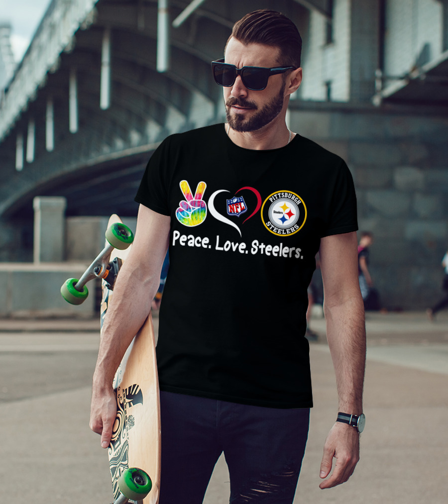 Peace Love NFL Pittsburgh Steelers T-Shirt