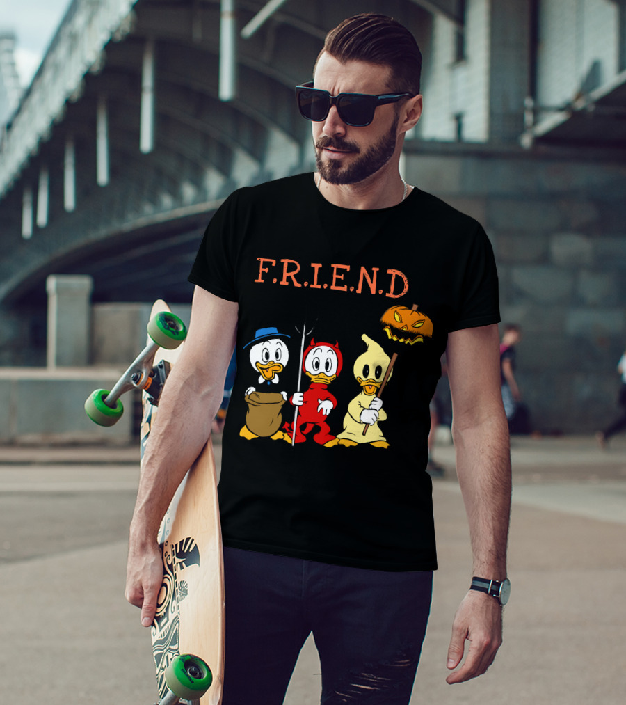 Disney Donald Duck Halloween F.R.I.E.N.D Ghost Devil Pumpkin T-Shirt