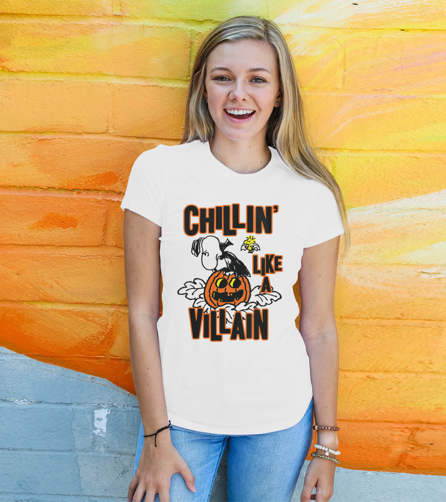 Chillin’ Like A Villain Halloween Pumpkin And Characters T-Shirt