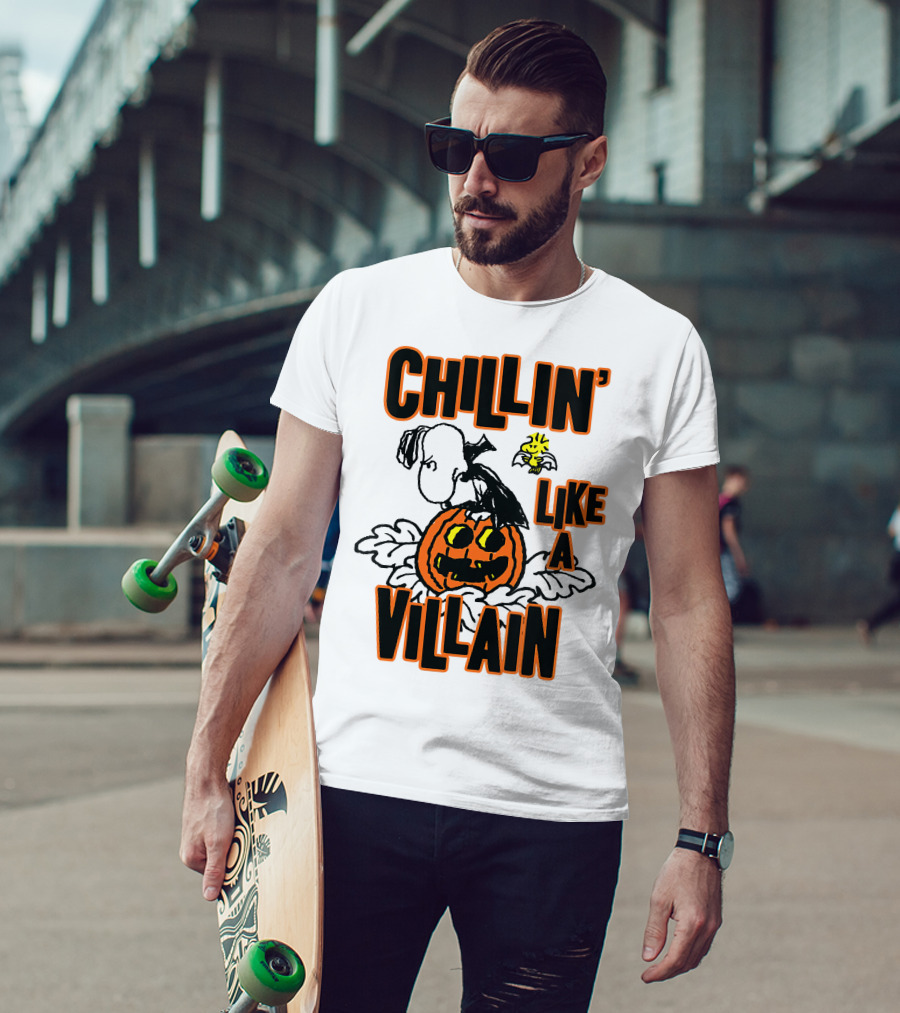 Chillin’ Like A Villain Halloween Pumpkin And Characters T-Shirt