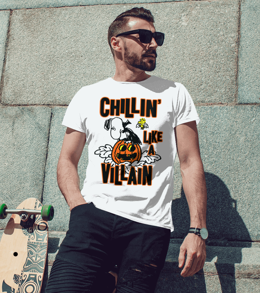 Chillin’ Like A Villain Halloween Pumpkin And Characters T-Shirt