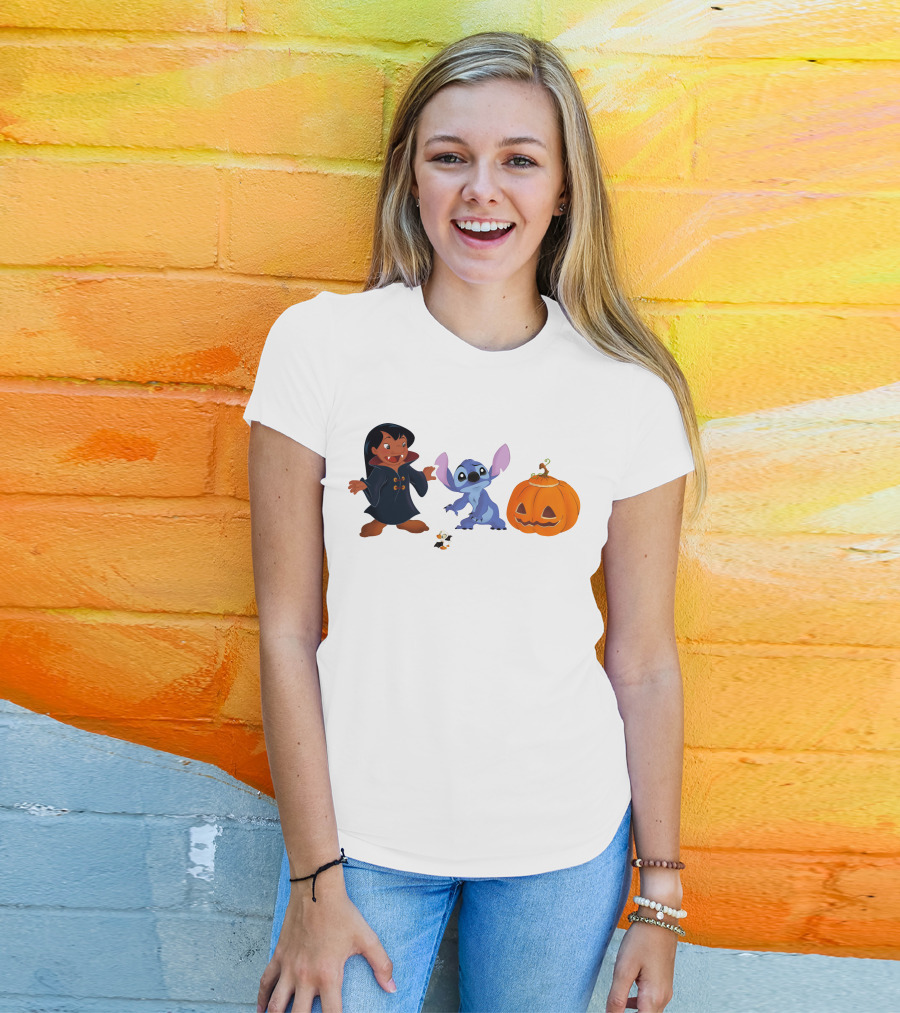Halloween Stitch Lilo Vampire Costume Pumpkin T-Shirt