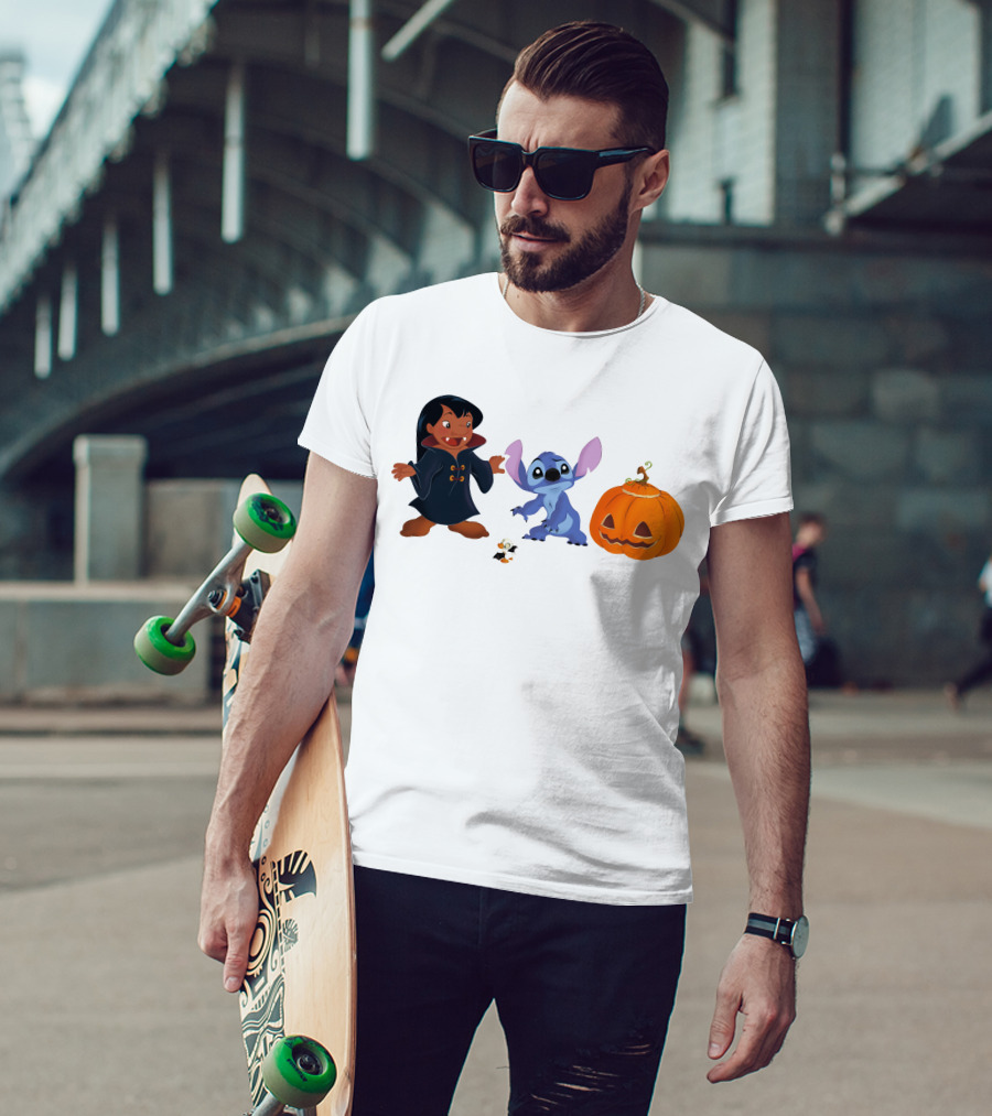 Halloween Stitch Lilo Vampire Costume Pumpkin T-Shirt