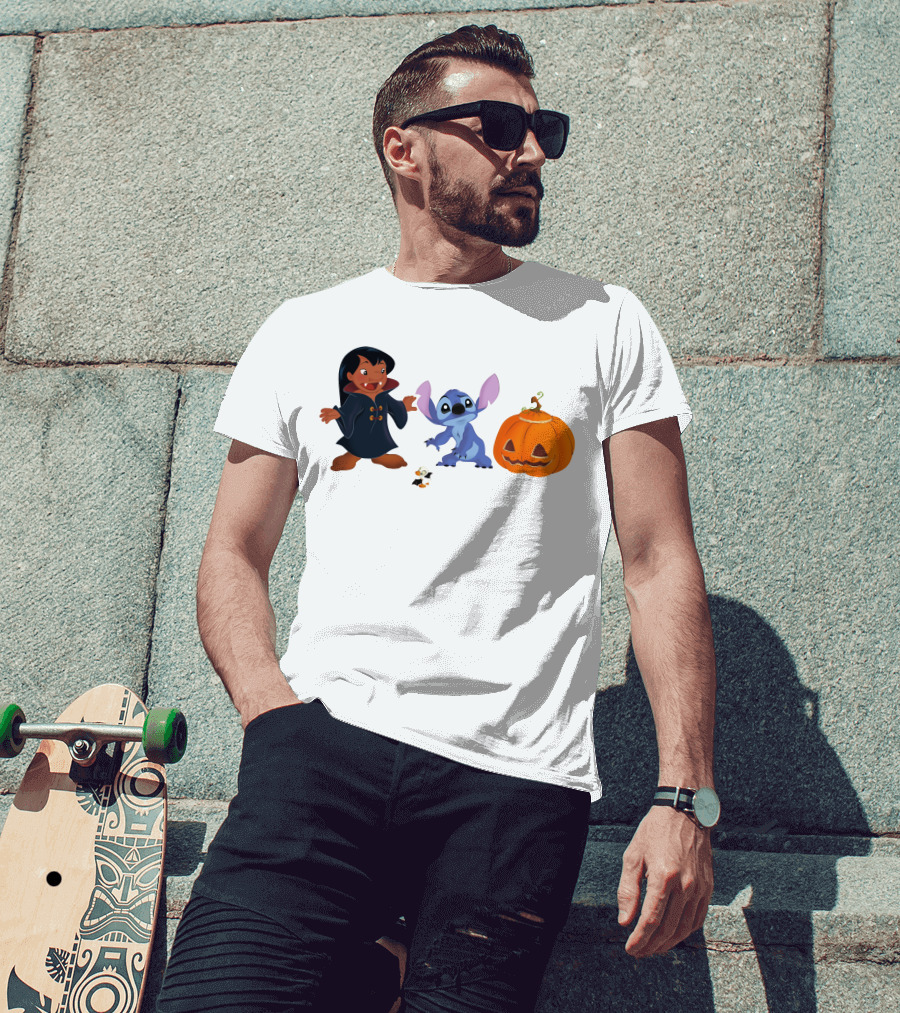 Halloween Stitch Lilo Vampire Costume Pumpkin T-Shirt