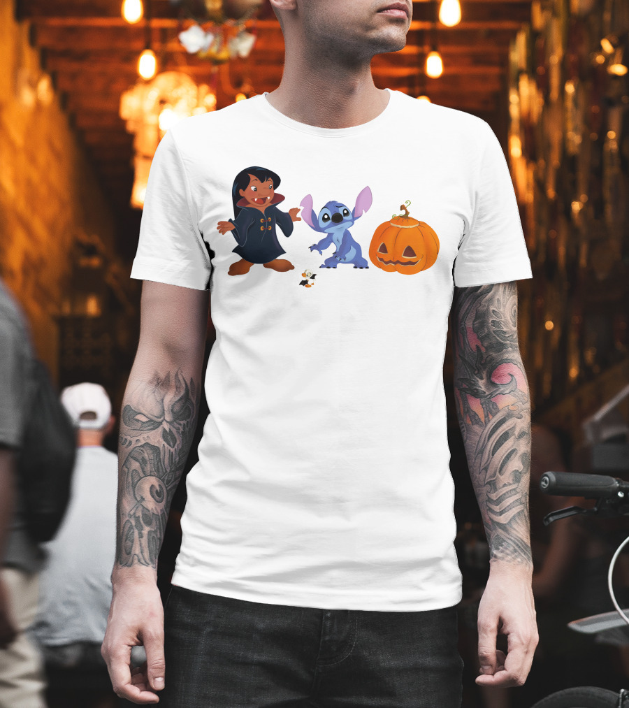Halloween Stitch Lilo Vampire Costume Pumpkin T-Shirt