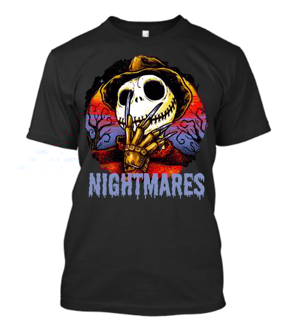 Nightmares Halloween Skull Claws Creepy Tree Sunset T-Shirt