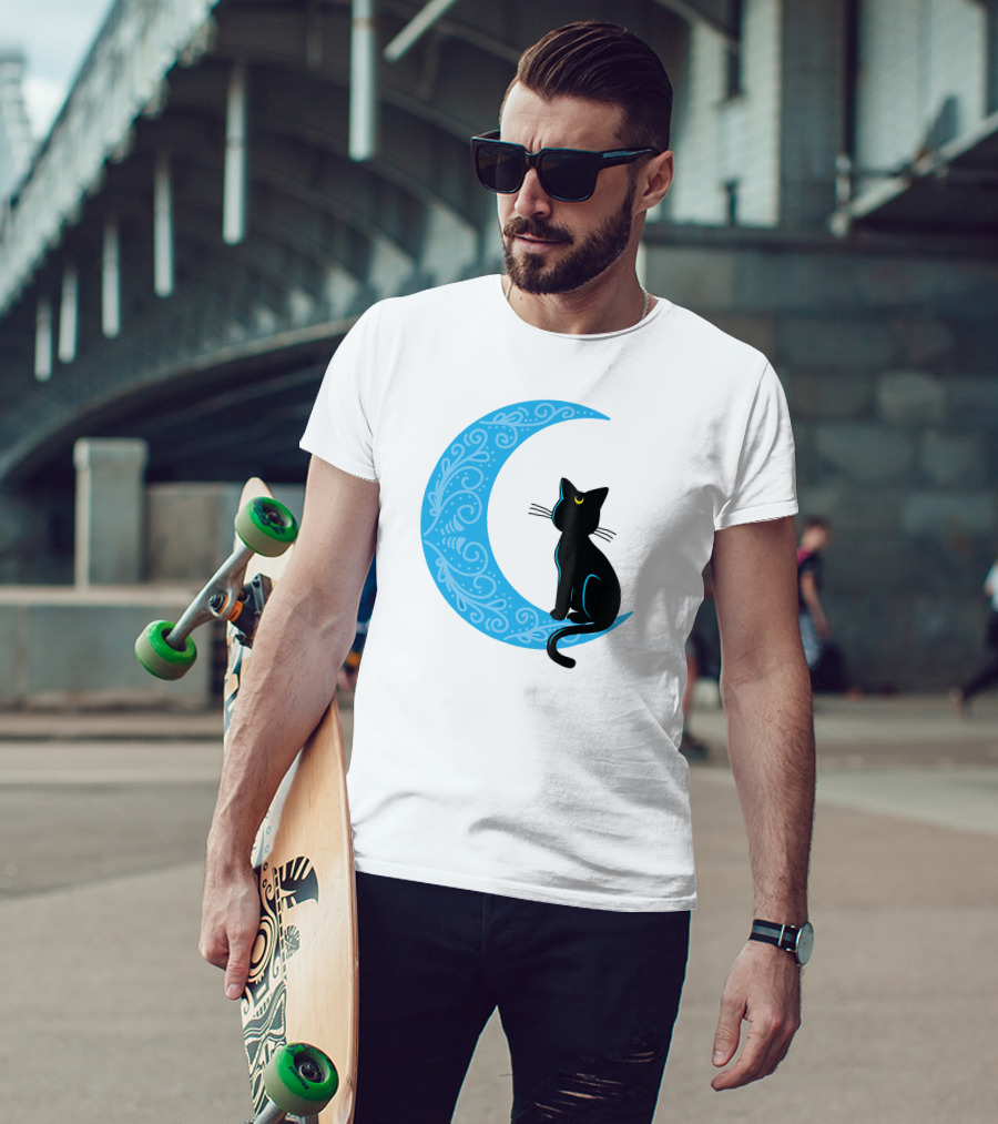 Black Cat Crescent Moon Sailor Guardian T-Shirt