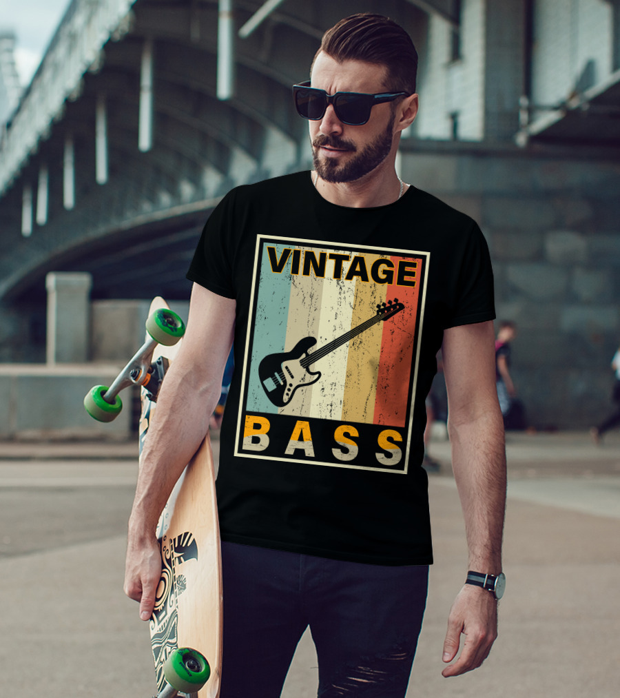Vintage Bass Love Retro Guitar Music T-Shirt