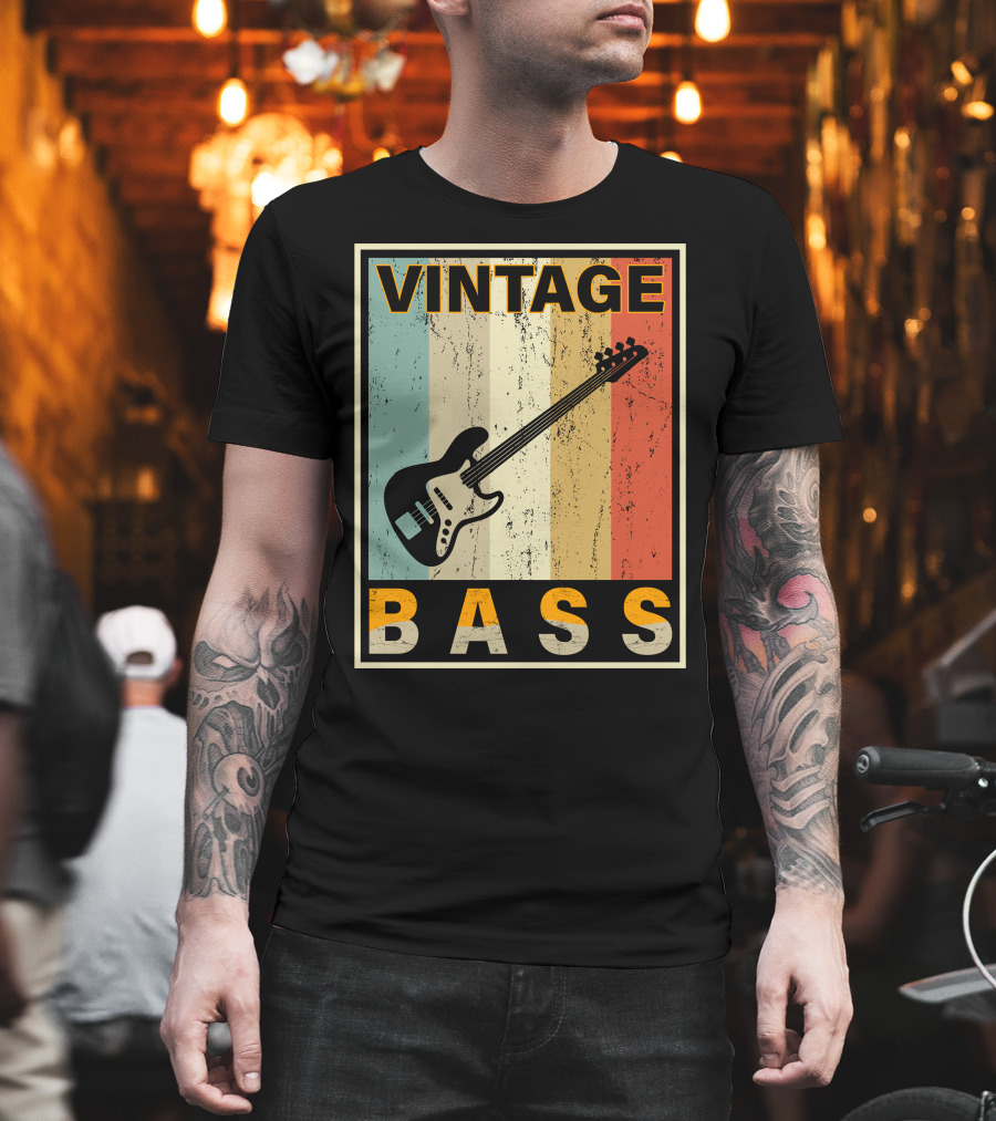 Vintage Bass Love Retro Guitar Music T-Shirt