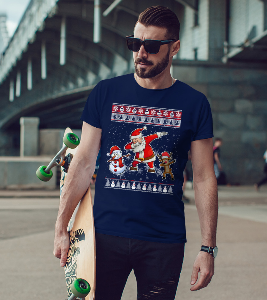 Santa Dabbing Santa Claus Snowman Reindeer Christmas Dabing T-Shirt