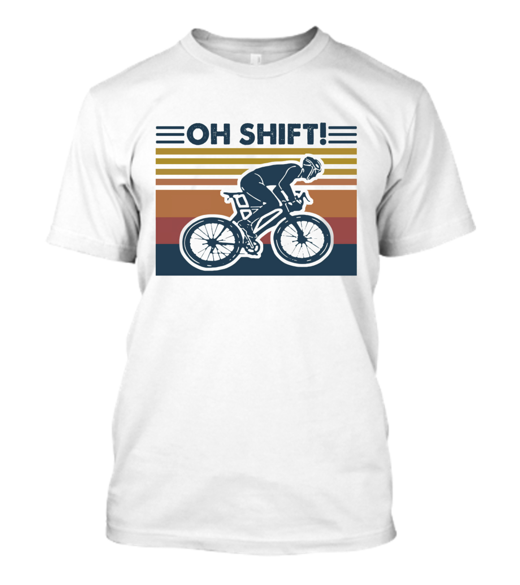 Oh Shift Cycling Retro Stripes T-Shirt