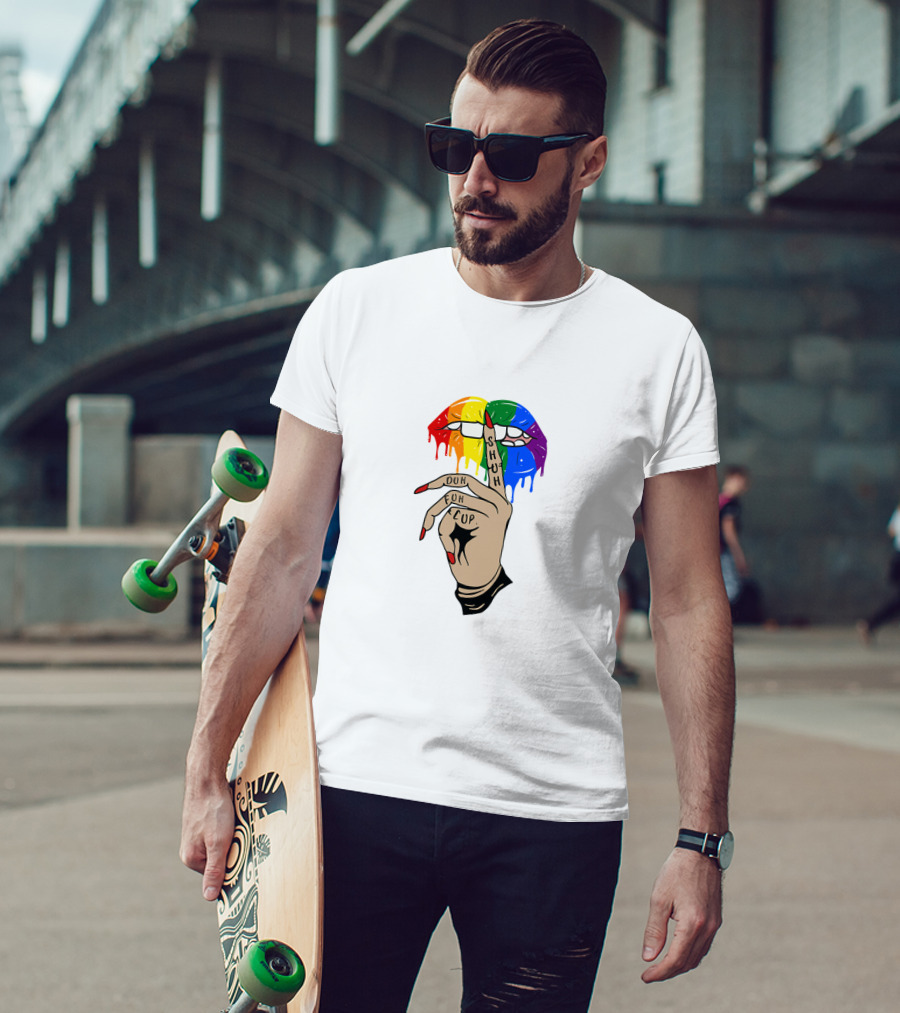 Shuh Duh Fuh Cup Lips Rainbow Dripping Lips T-Shirt