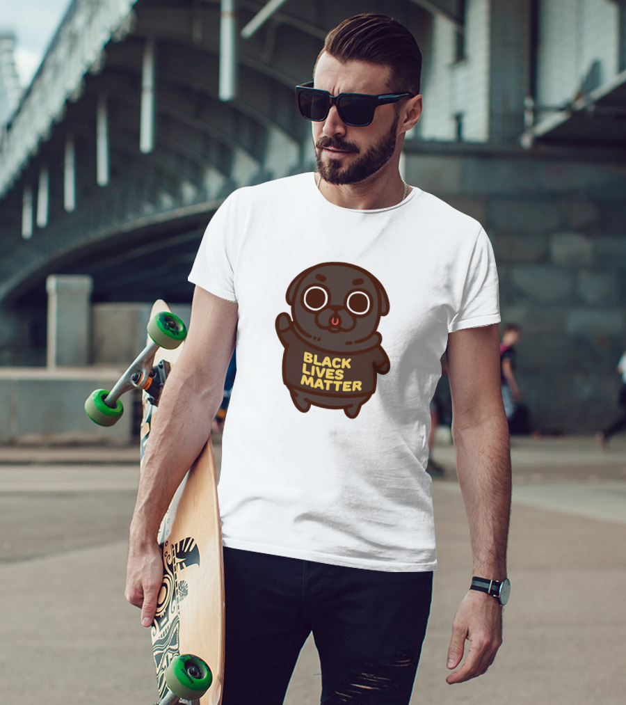 Cute Funny Pug Black Lives Matter T-Shirt