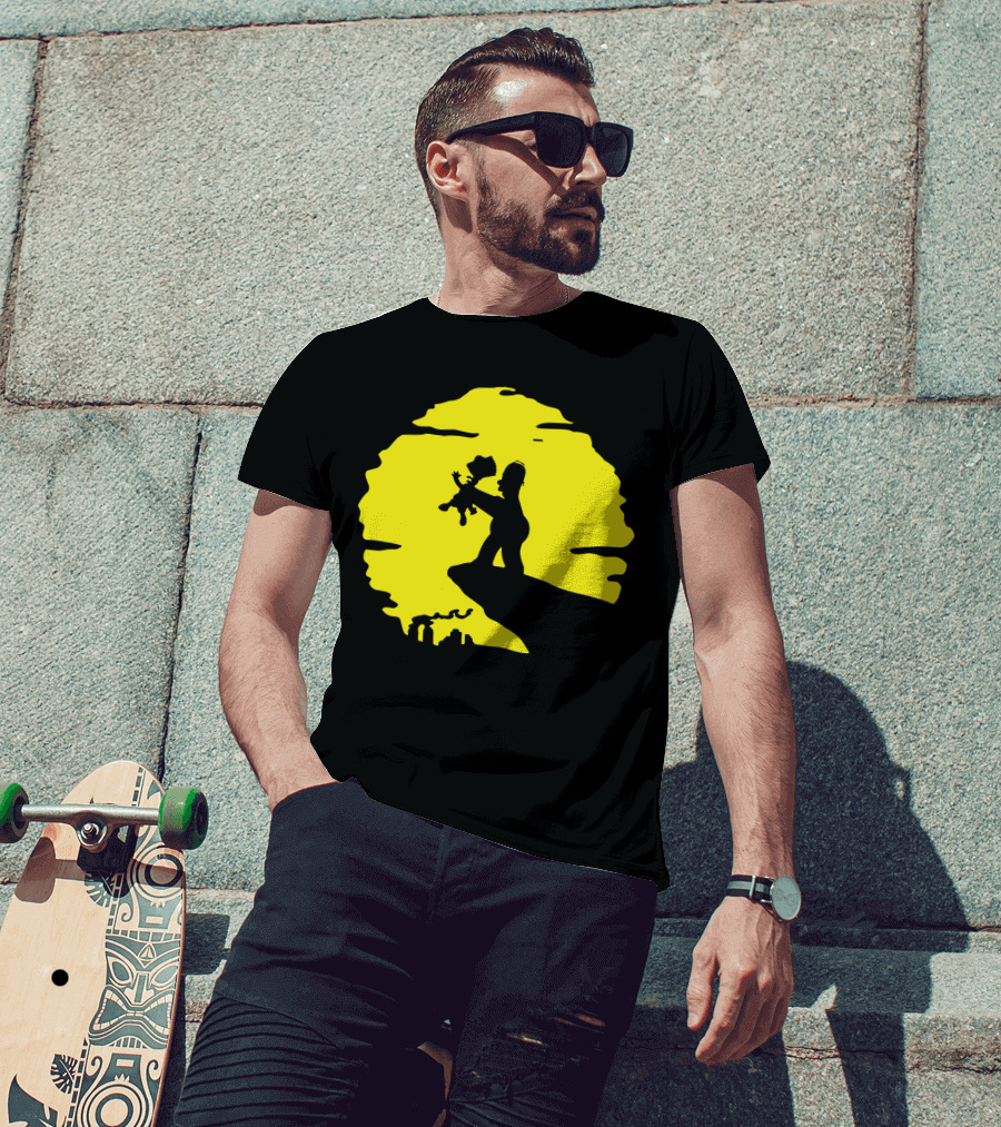 The Simpsons Homer Strangling Bart Lion King Cliff T-Shirt