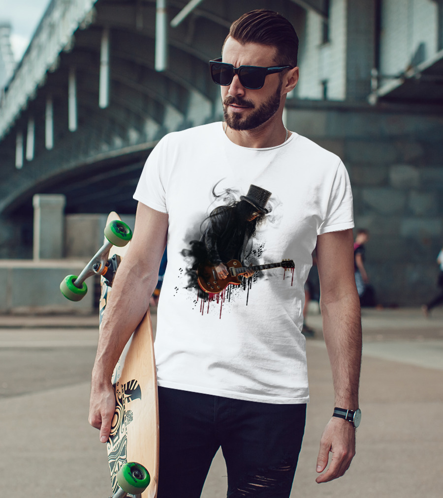 Guns N Roses Slash Heavy Metal Guitar Love Fans T-Shirt