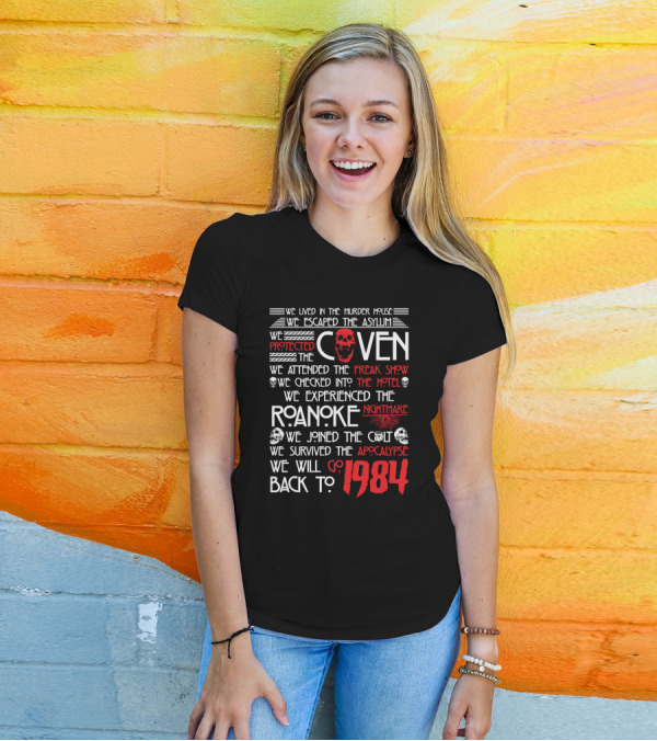 American Horror Story Journey: Murder House, Asylum, Coven, Freak Show, Hotel, Roanoke, Cult, Apocalypse, 1984 T-Shirt