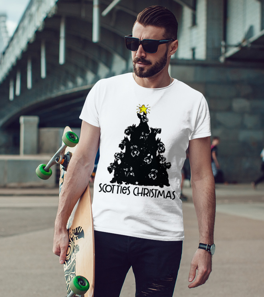 Scotties Christmas Tree With Star T-Shirt