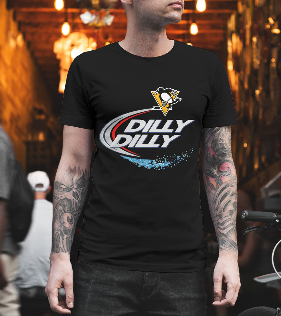Dilly Dilly Penguins Hockey Logo And Swoosh T-Shirt