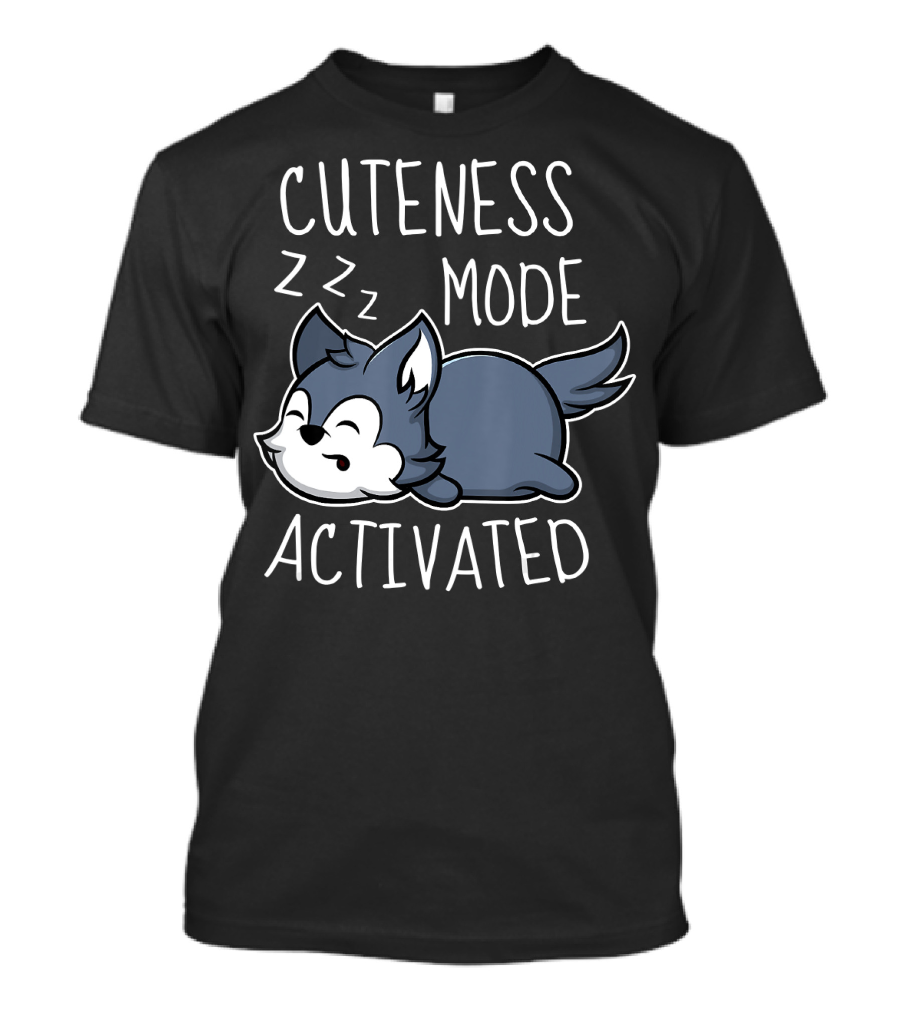 Cuteness Mode Activated Cute Wolf Kid Sleeping T-Shirt