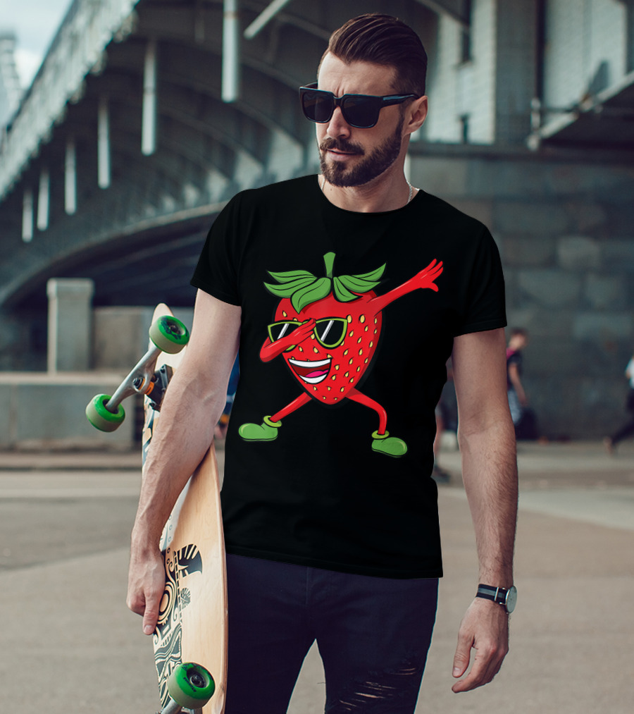 Dabbing Strawberry Dancing Summer Fruit Lover T-Shirt