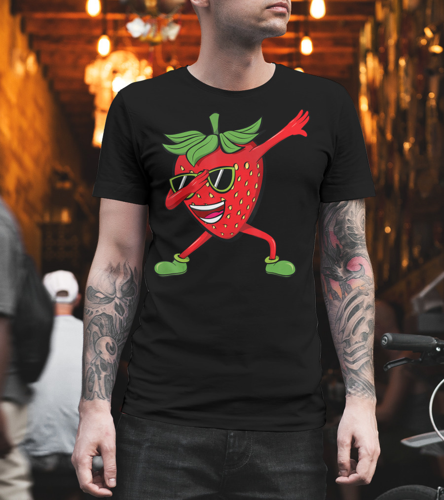 Dabbing Strawberry Dancing Summer Fruit Lover T-Shirt