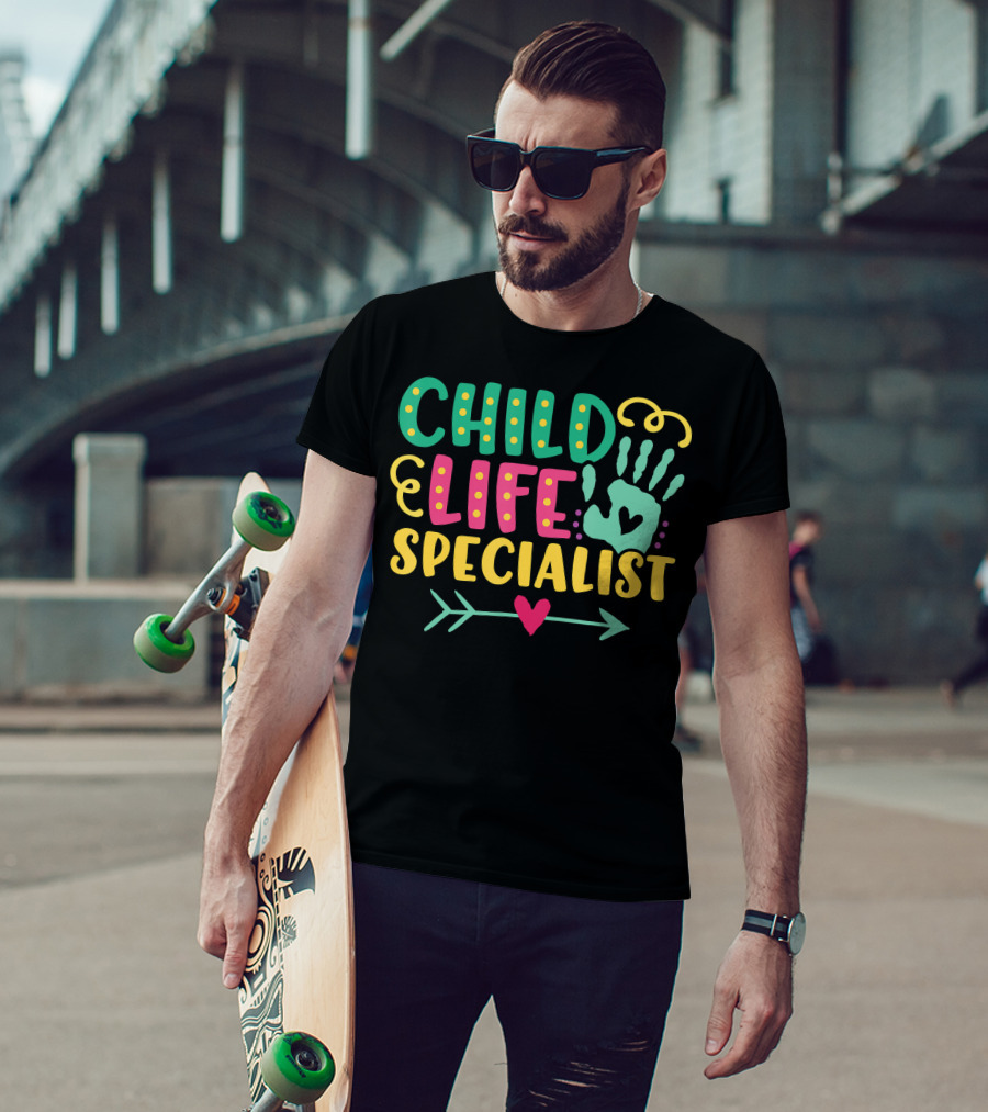 Child Life Specialist Pediatric Hospital Care Heart Arrow T-Shirt