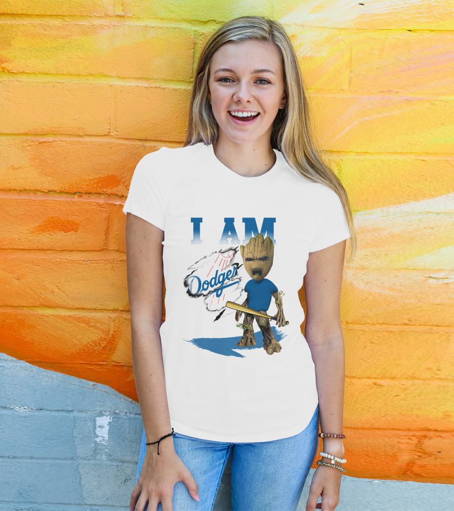 I Am Groot Dodgers Baseball T-Shirt